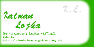 kalman lojka business card